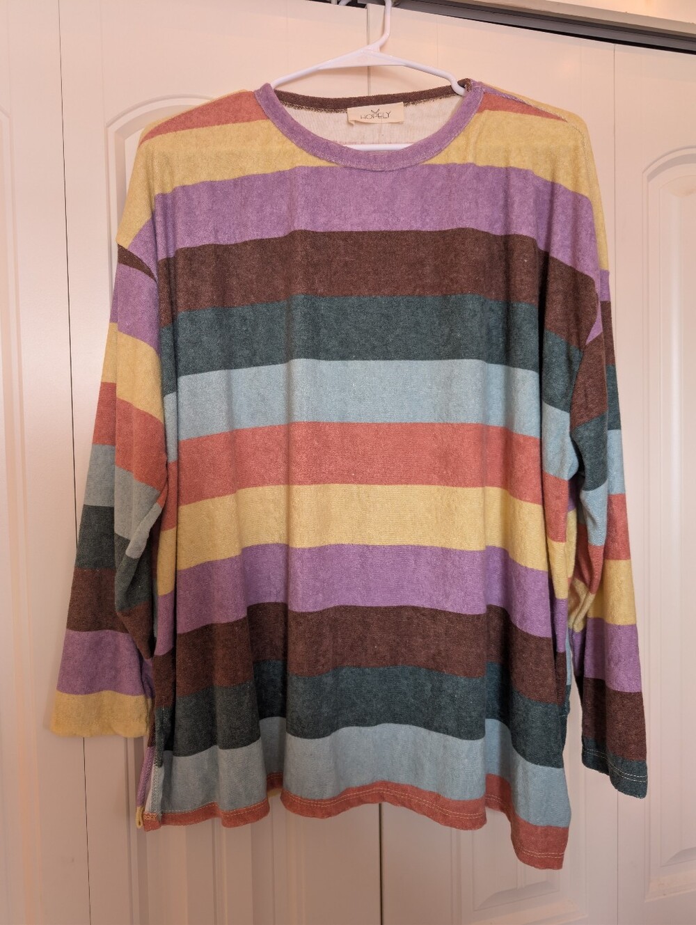 Relaxed Multi-Stripe Crewneck - Pastel Stripe